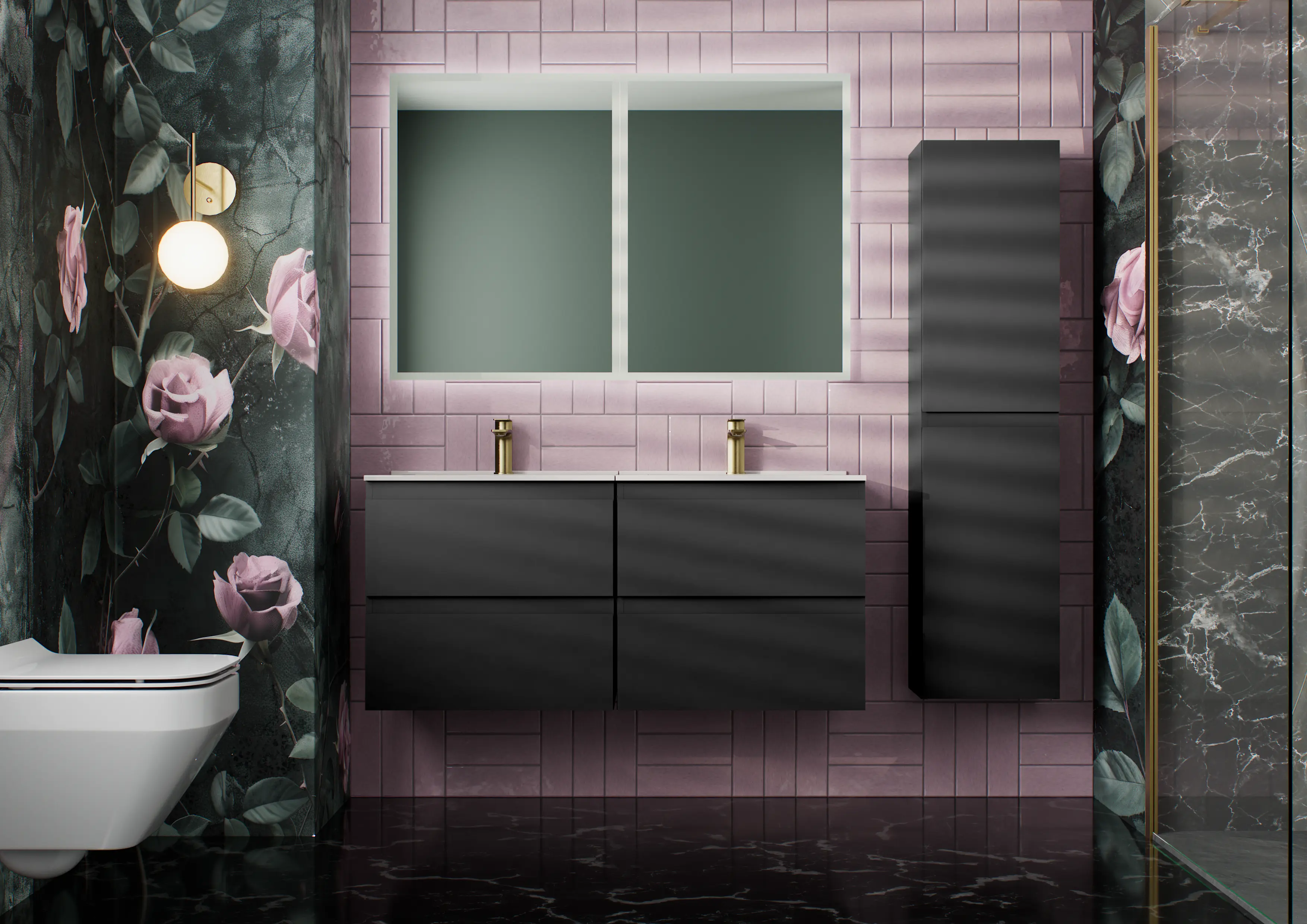 INCLINE 800MM WALL HUNG UNIT & BASIN Ash