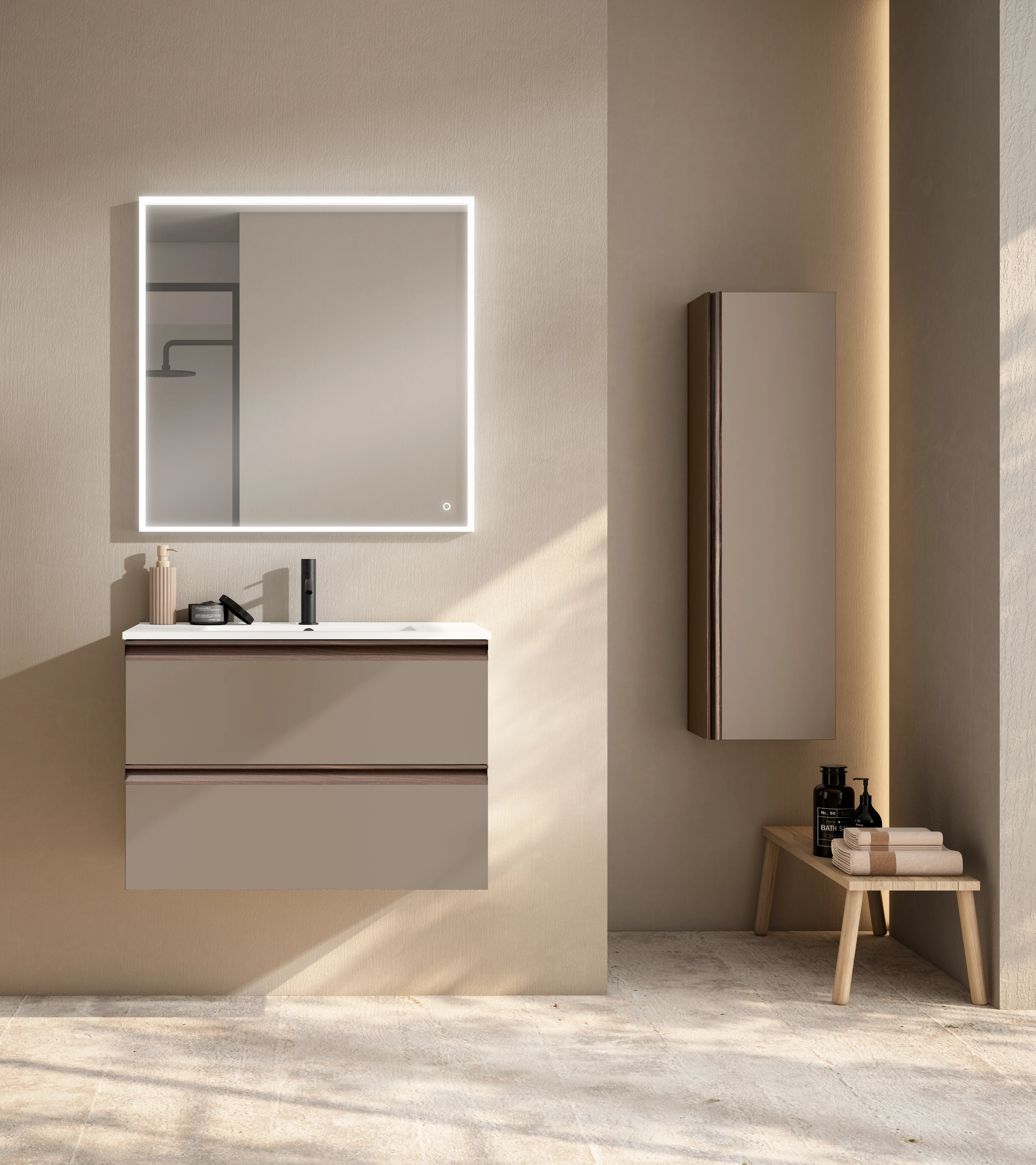 PHOENIX 800MM WALL HUNG UNIT & BASIN Quartzo