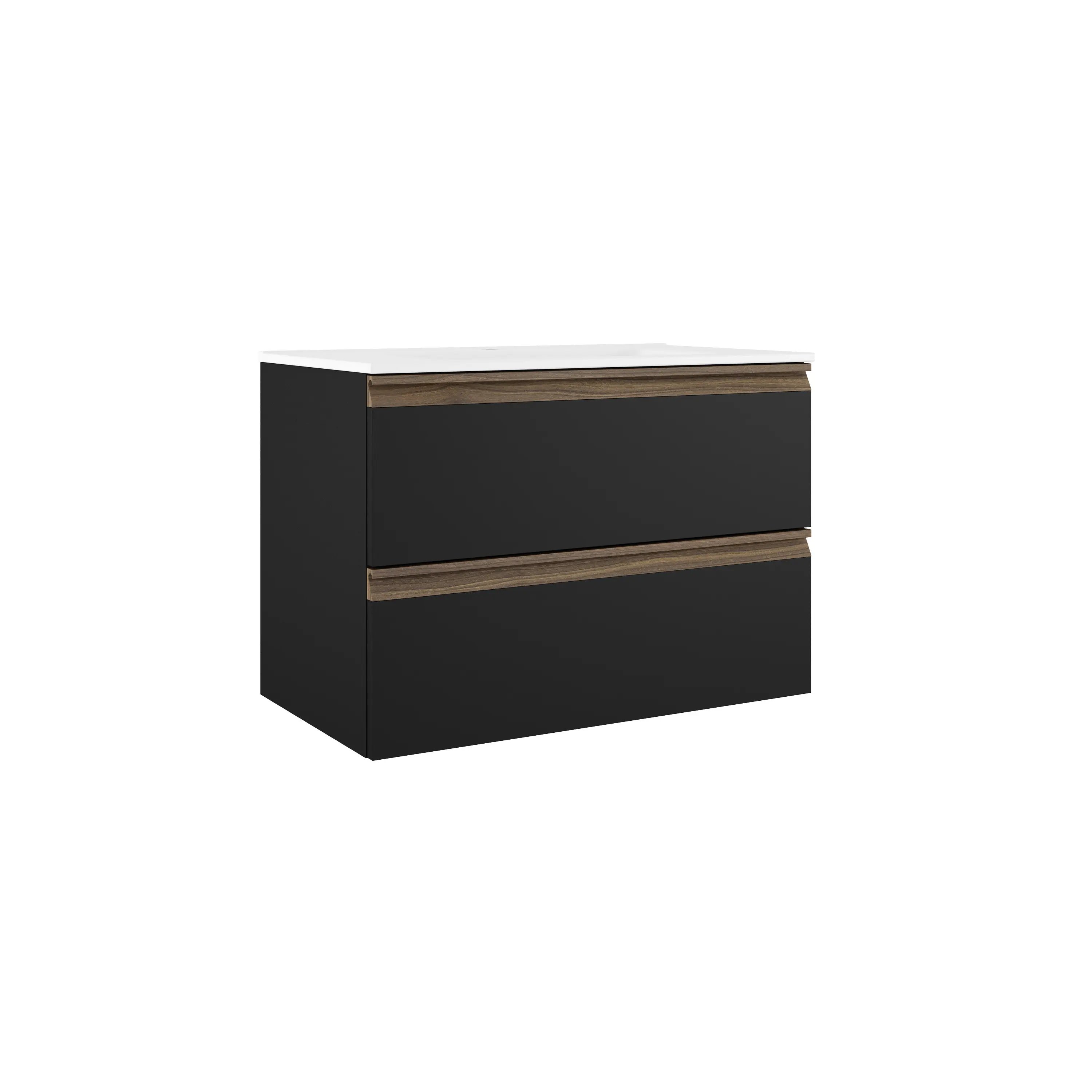 PHOENIX 800MM WALL HUNG UNIT & BASIN Black