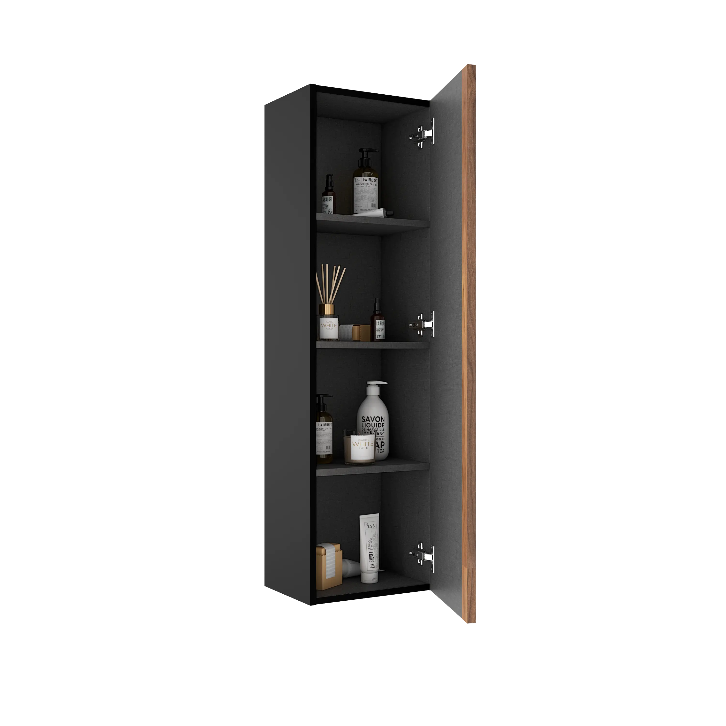 PHOENIX WALL HUNG TALL BOY Black