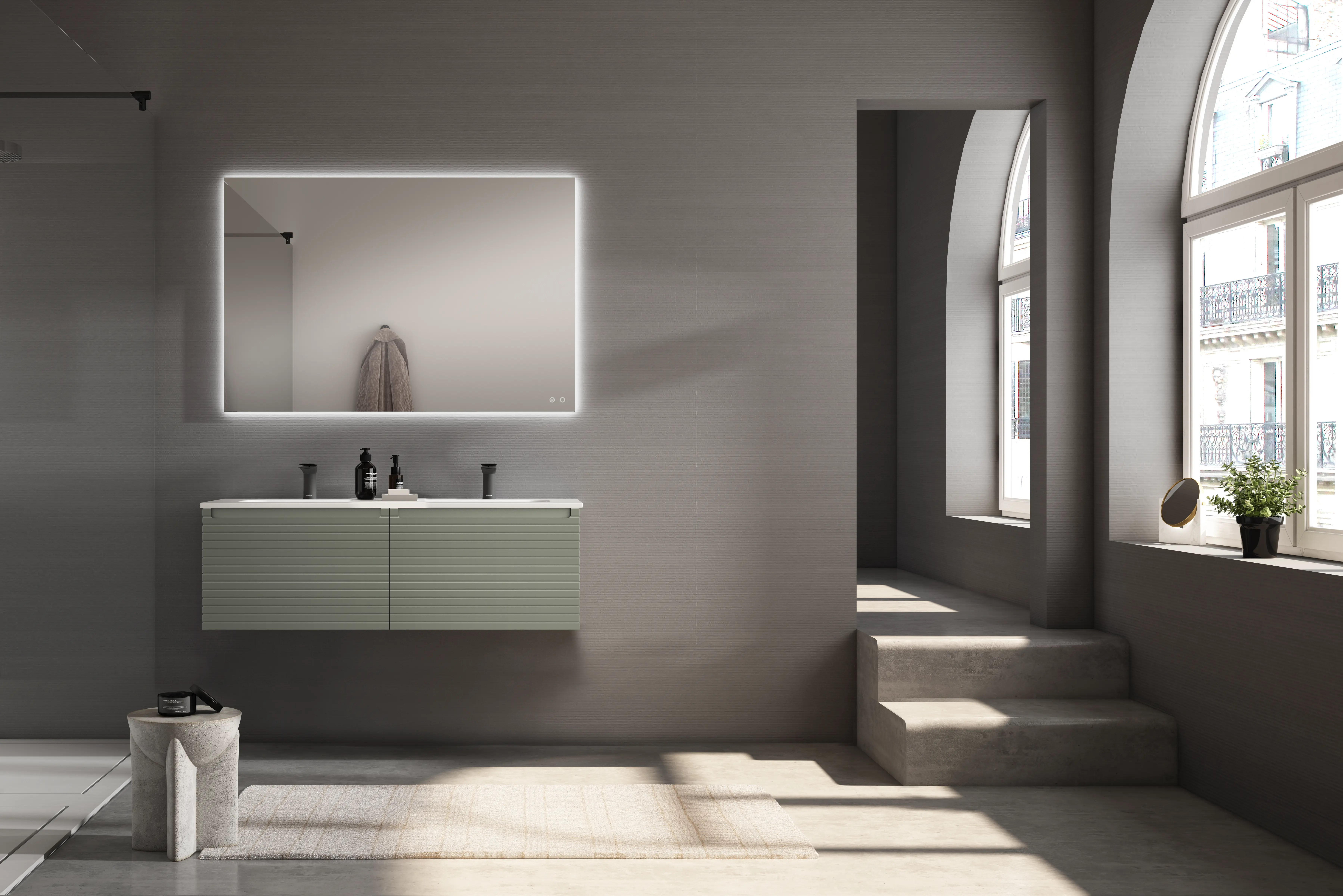 ARDEN 600MM WALL HUNG UNIT & BASIN Musgo