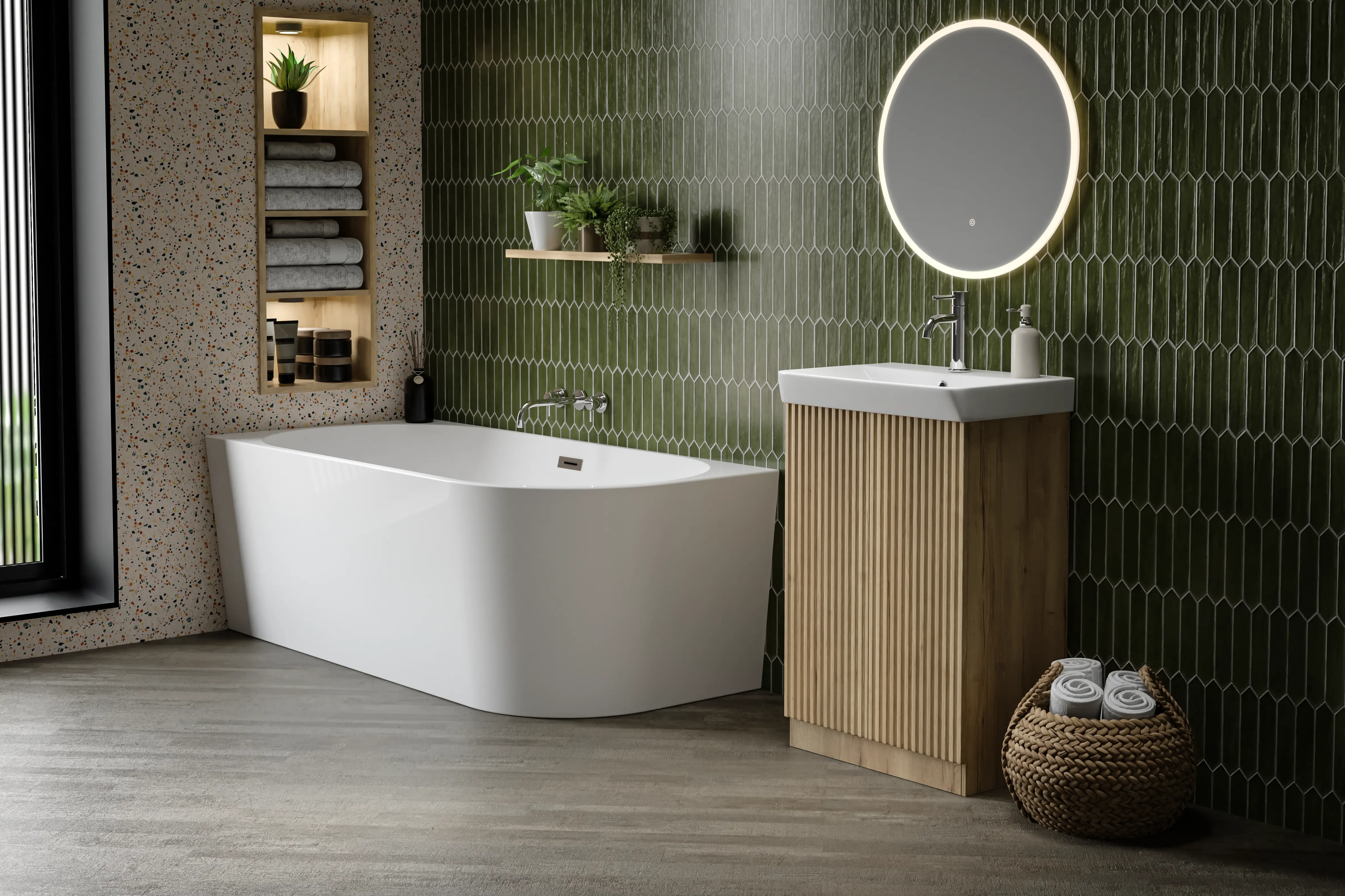 SOHO 600MM FLOOR STANDING UNIT & BASIN Oak