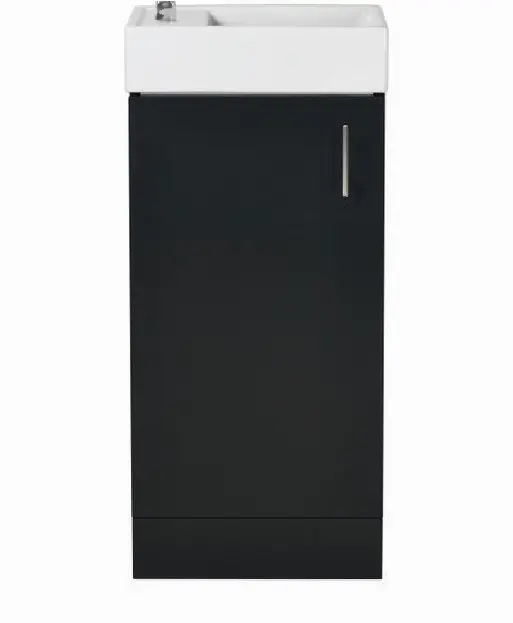 QUBIS 400MM FLOOR STANDING UNIT & BASIN Anthracite