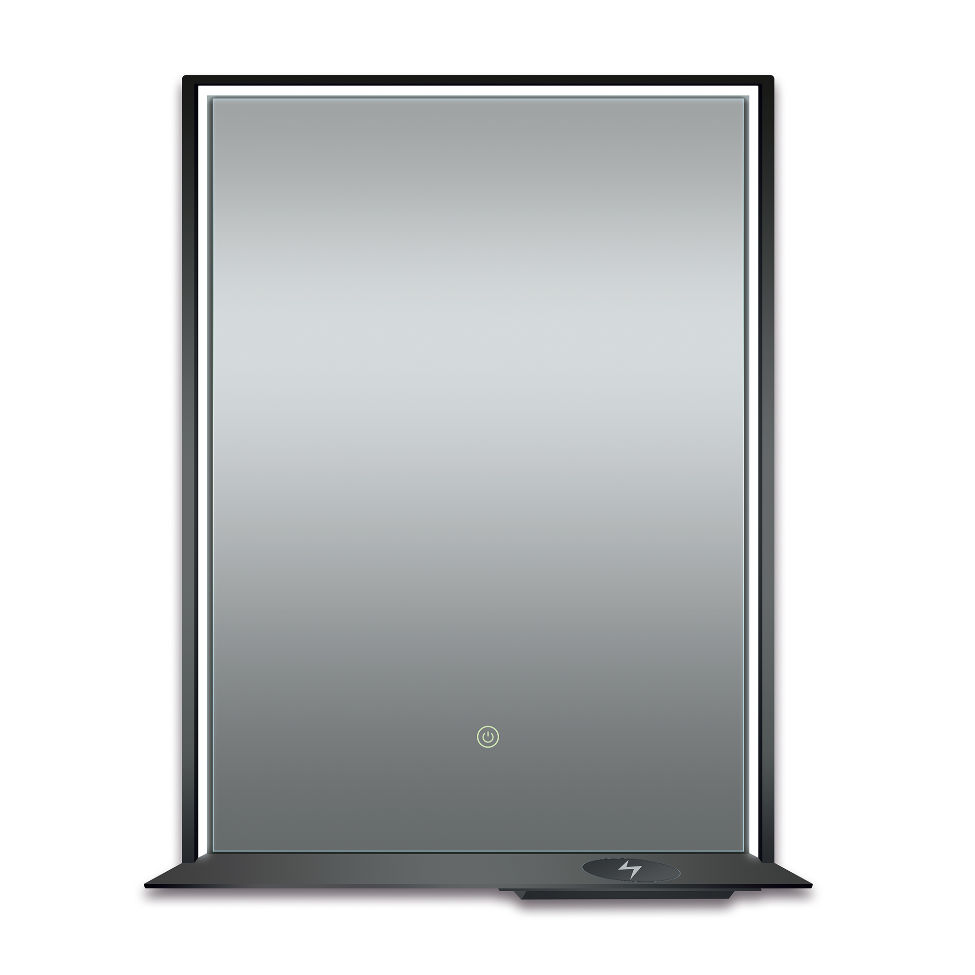 Black frame LED mirror 800mm