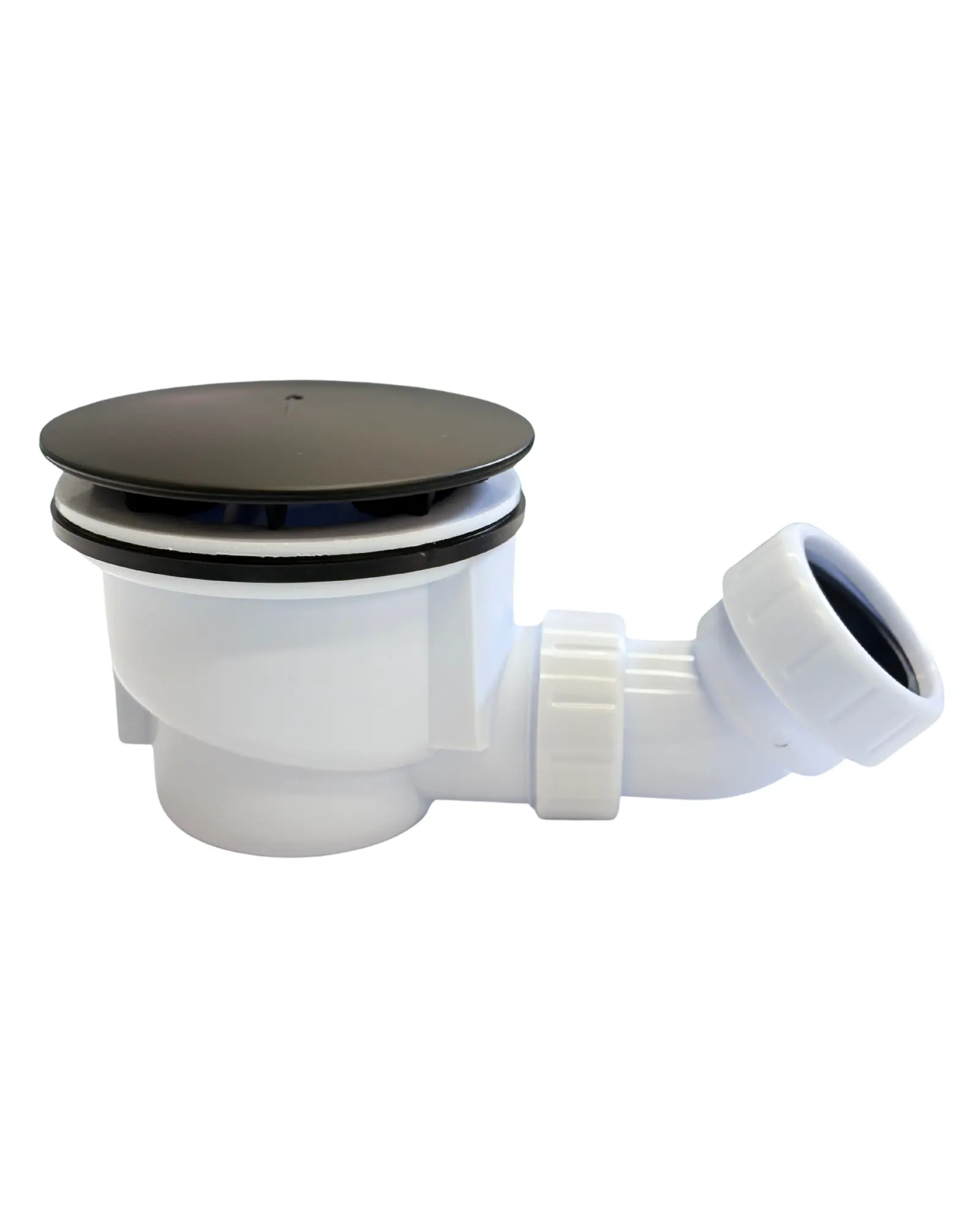 90MM LOW-PROFILE SHOWER TRAP & WASTE Black