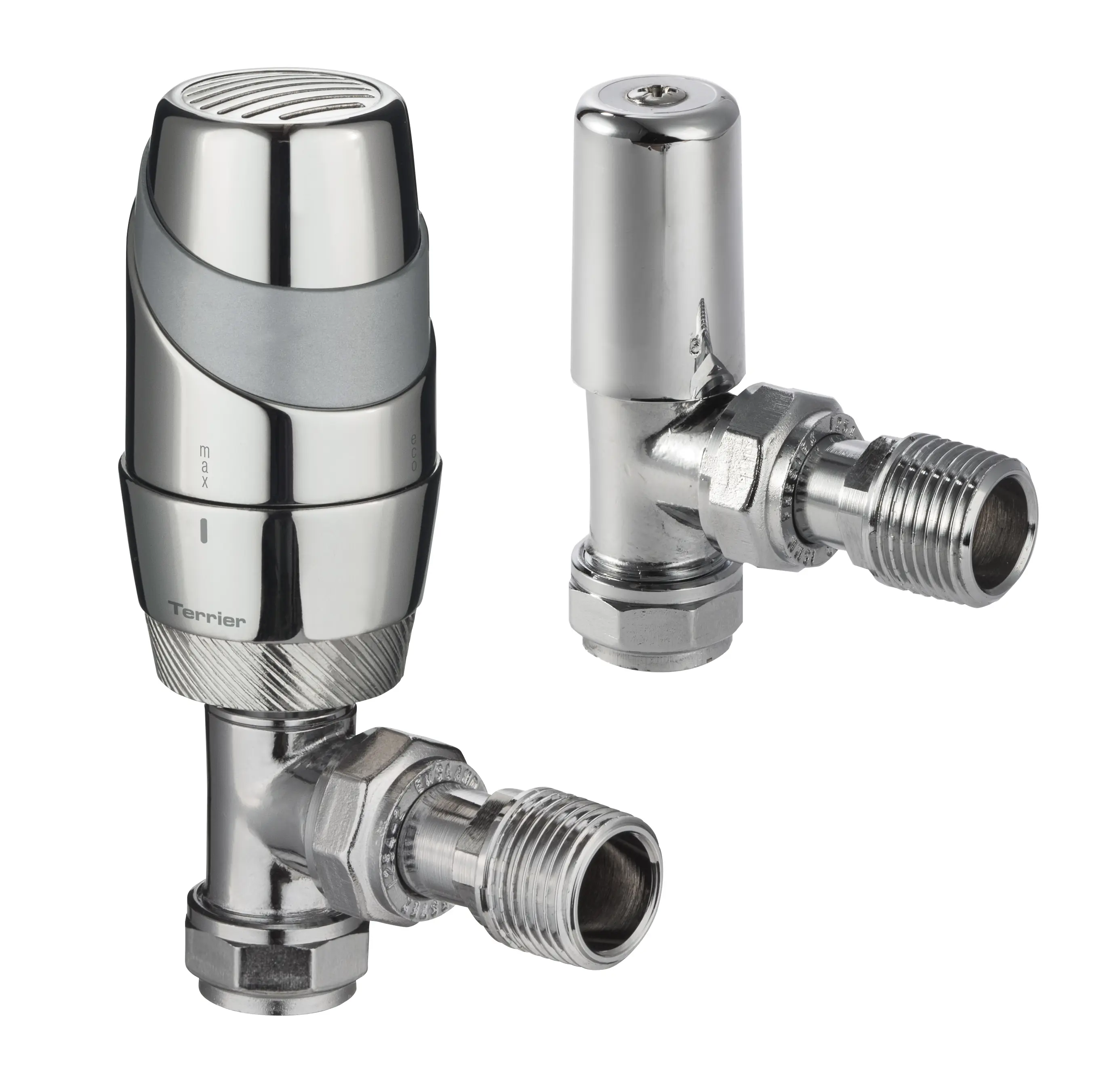 1/2" Pegler angled TRV & LCK shield pack Chrome mix