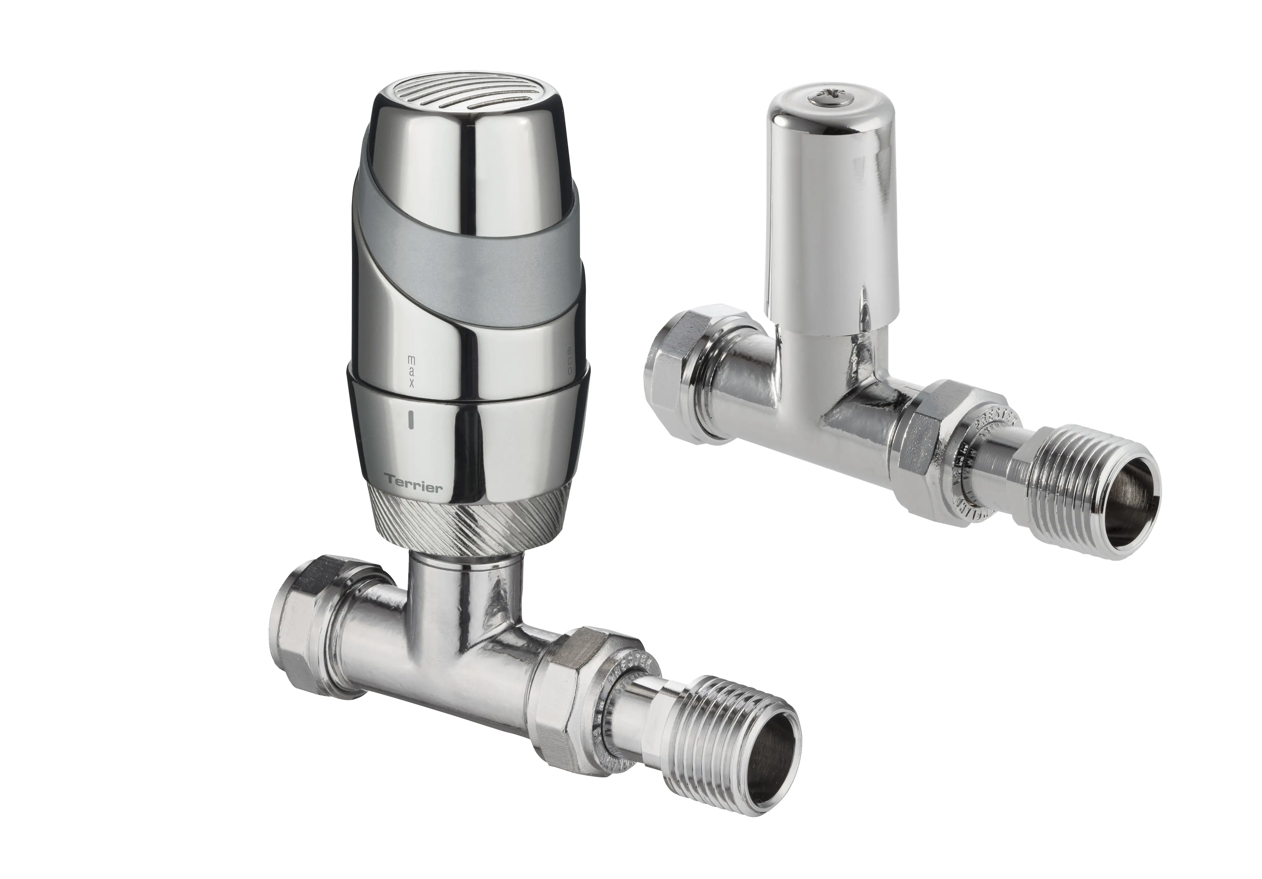 1/2" Pegler straight TRV & LCK shield pack Chrome mix