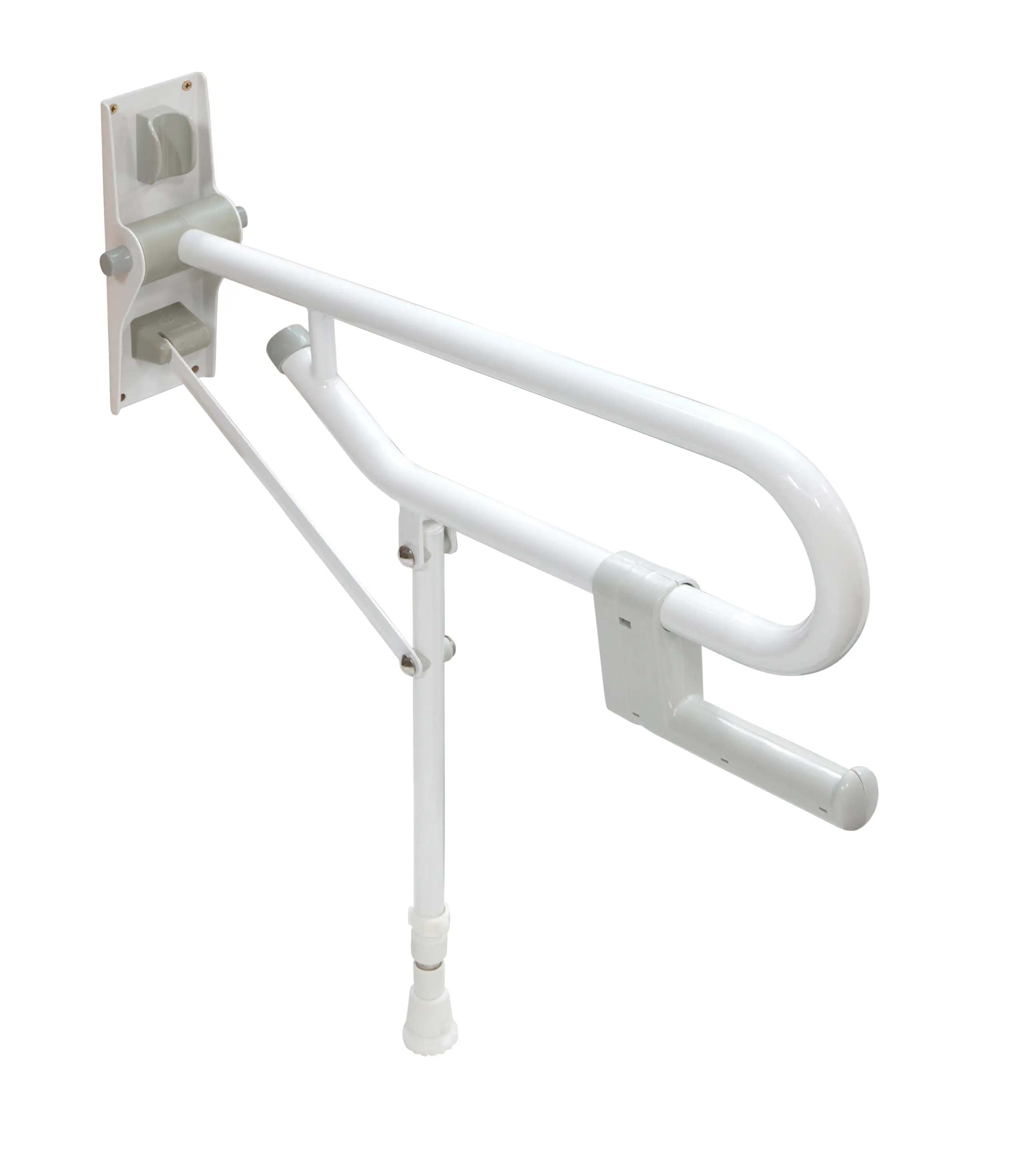 HINGED FOLD UP DOUBLE HAIRPIN RAIL WITH LEG White