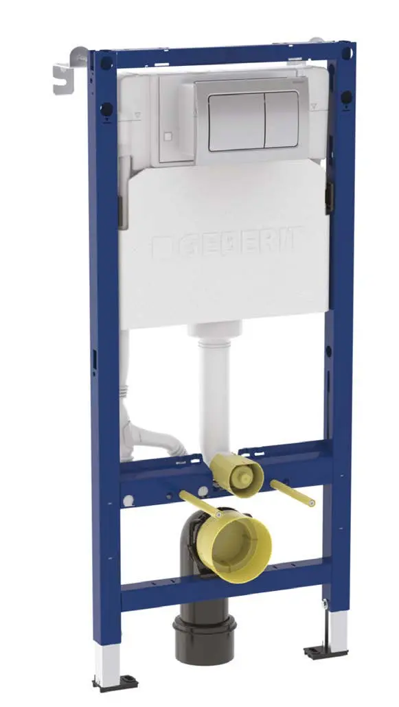 Geberit Duofix element for wall-hung WC, 112cm, with Alpha Concealed cistern 120mm 6/3 litres with Alpha01 Chrome round flush plate