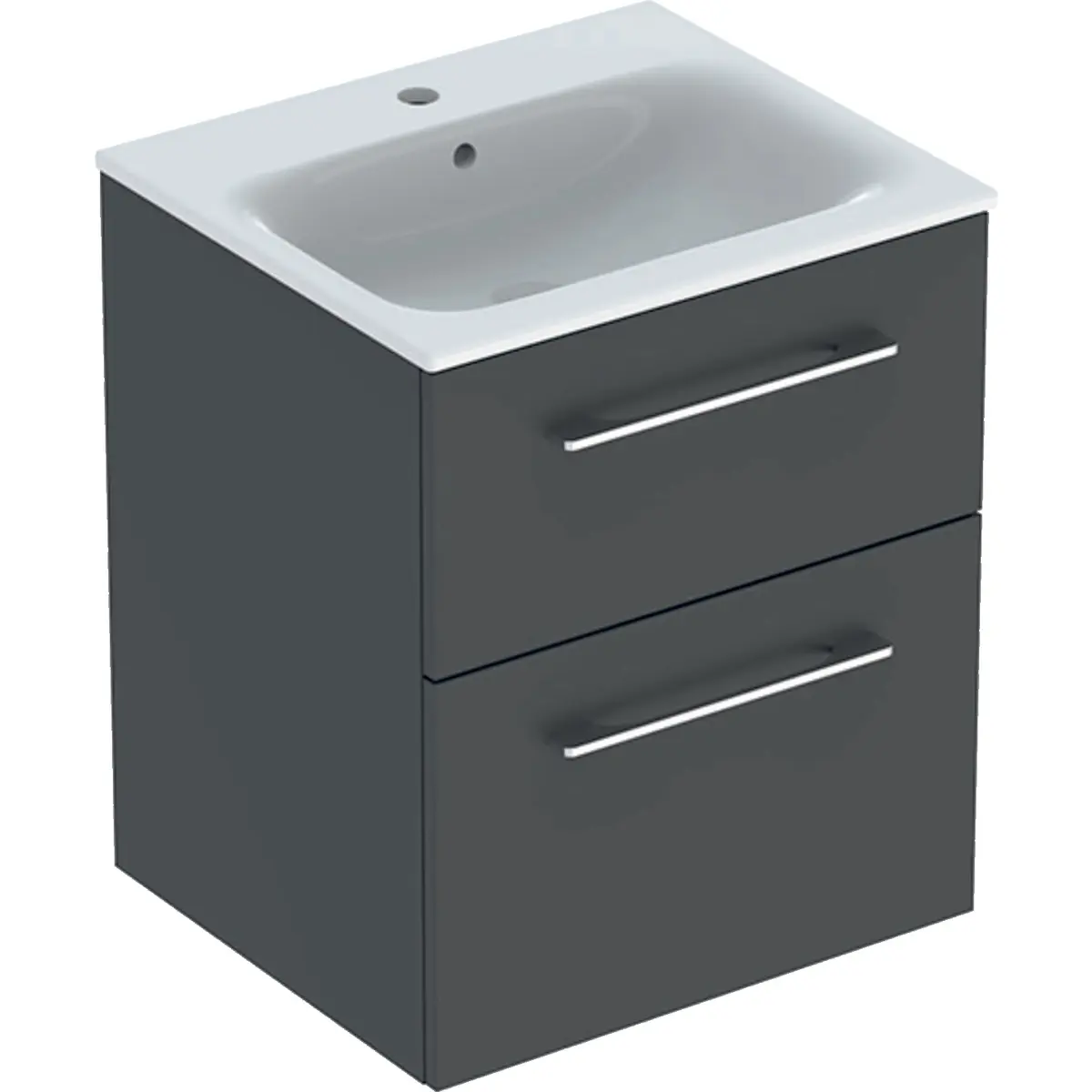 Selnova Square 55 cm Slim Basin & Two Drawer Vanity Unit,Lava