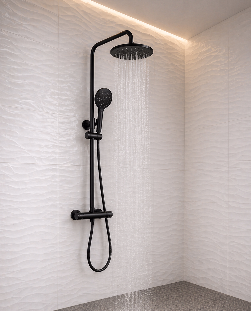 THERMOSTATIC SHOWER VALVE - Matt Black
