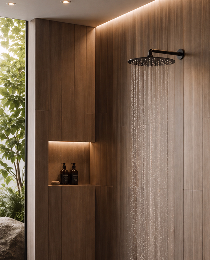 ROUND Black ULTRA SLIM SHOWER HEAD