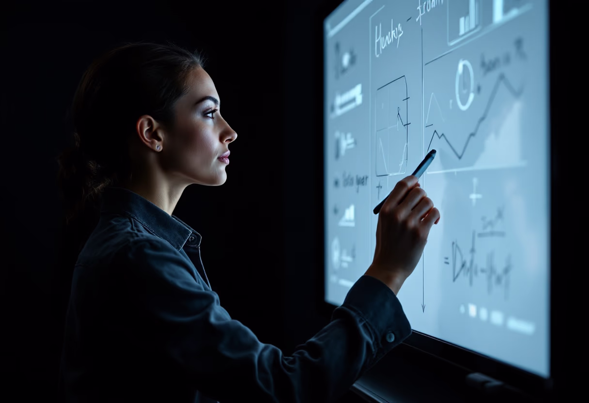 image of teacher using a smartboard for edtech