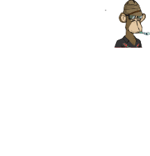 Illustration of an ape wearing a brown hat, brown jacket, and headphones.