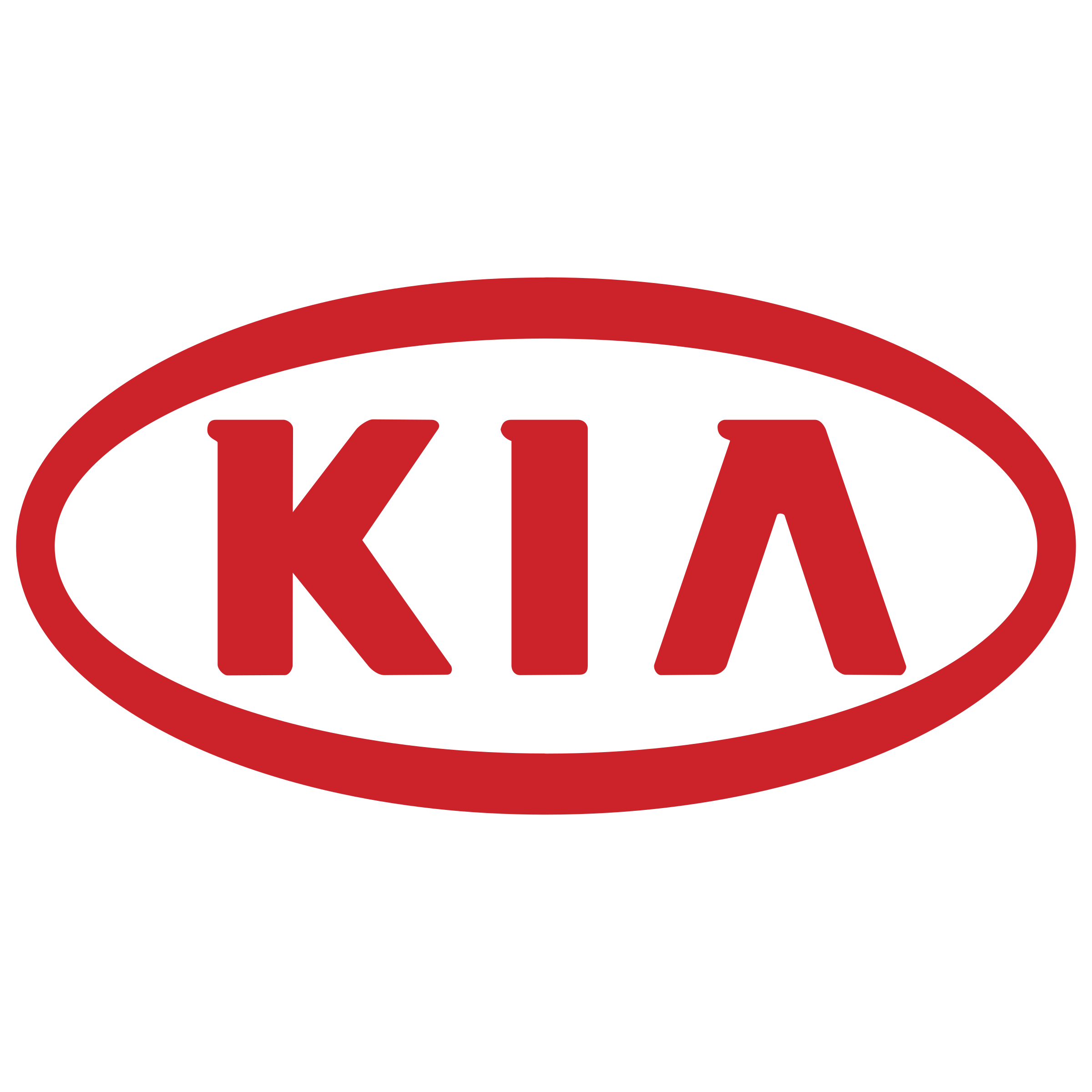 Red KIA logo with stylized letters inside an oval outline.