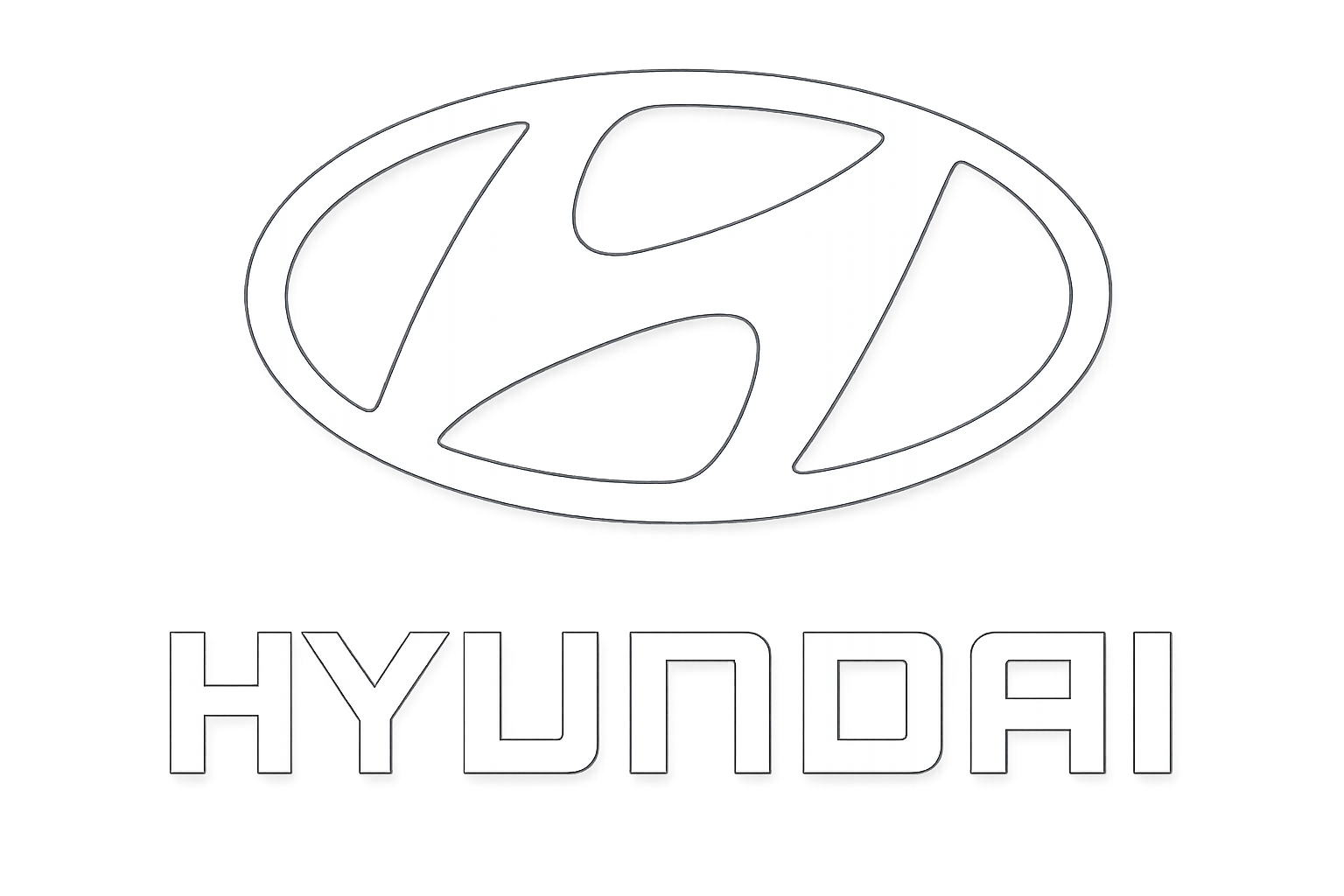 Hyundai car company logo with a stylized H inside an oval and the text HYUNDAI below.