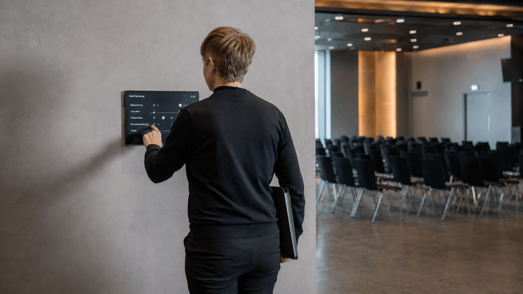 Touchpanel zur Bedienung der Beschallungsanlage in einem Hörsaal