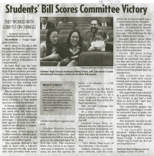 Newspaper clipping of students celebrating a political victory