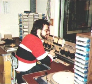 Jason at college radio station