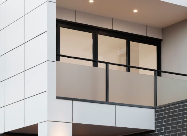 Modern property balcony.