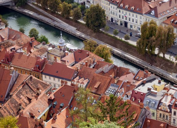 Ljubljana from birds eye perspective.
