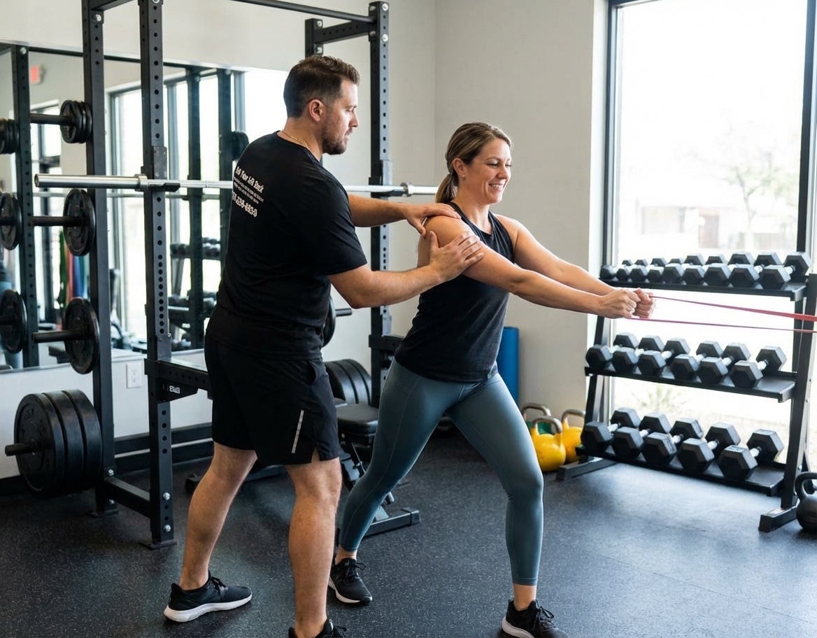 Patient working with a provider at a physical therapy clinic in Austin