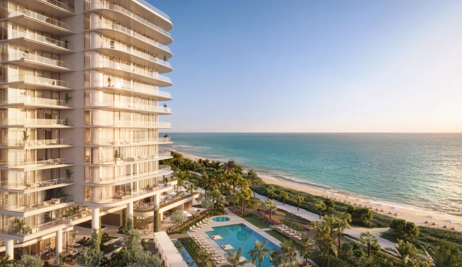 The Perigon oceanfront tower exterior, Mid-Beach Miami