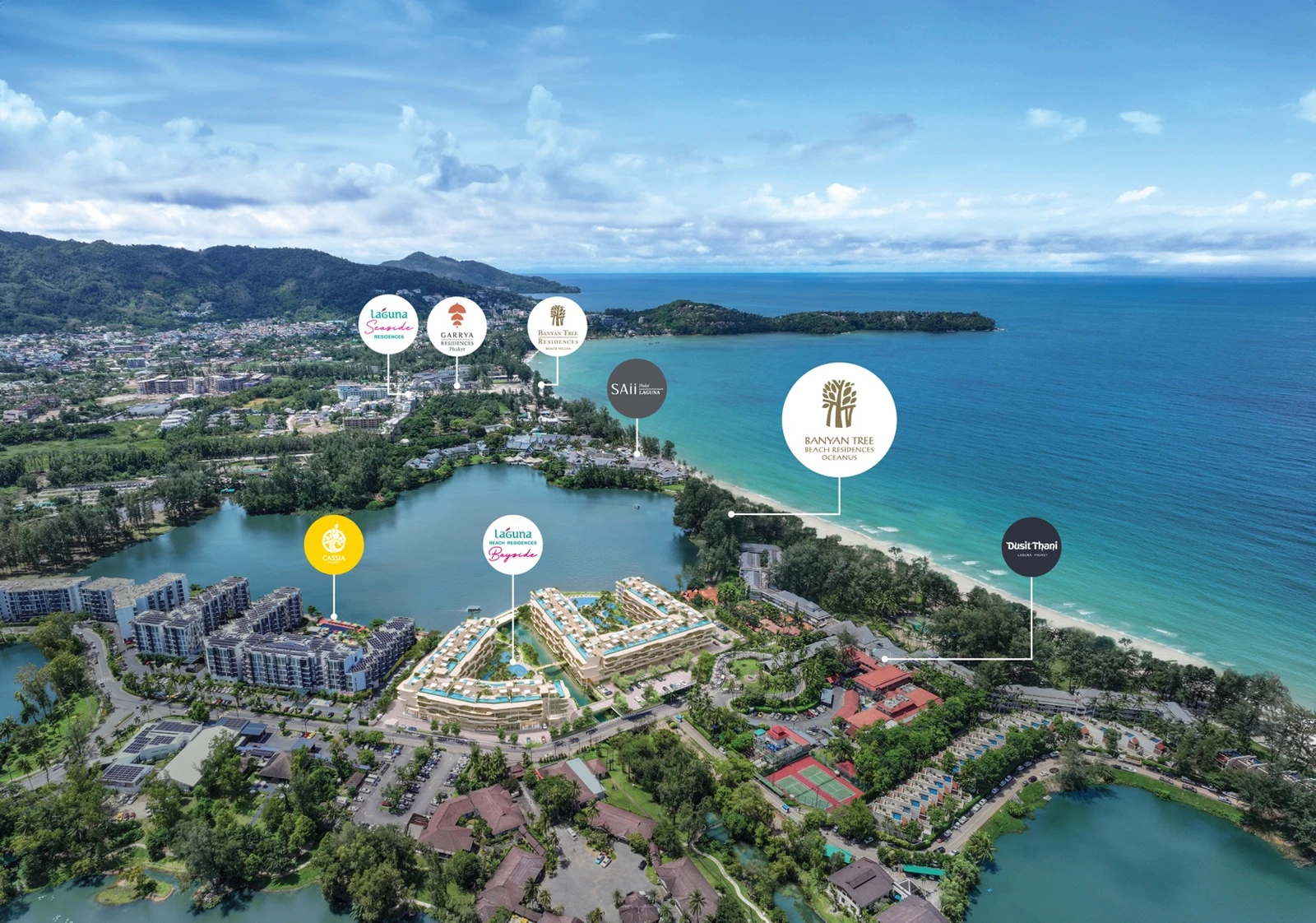 Location map showing Banyan Tree Beach Residences Oceanus within Laguna Phuket