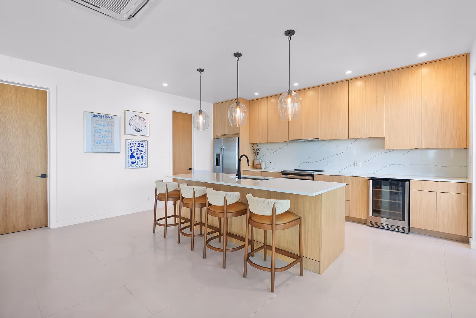 Villa 4 Hawksbill chef's kitchen and central island, Providenciales