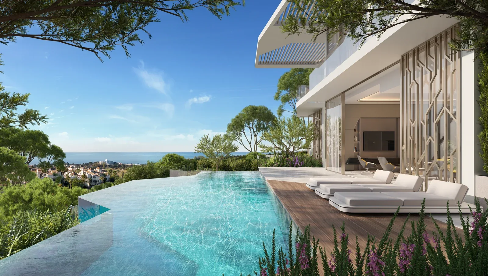 Tierra Viva Esmeralda Villa infinity pool overlooking Mediterranean Sea, Benahavís Costa del Sol