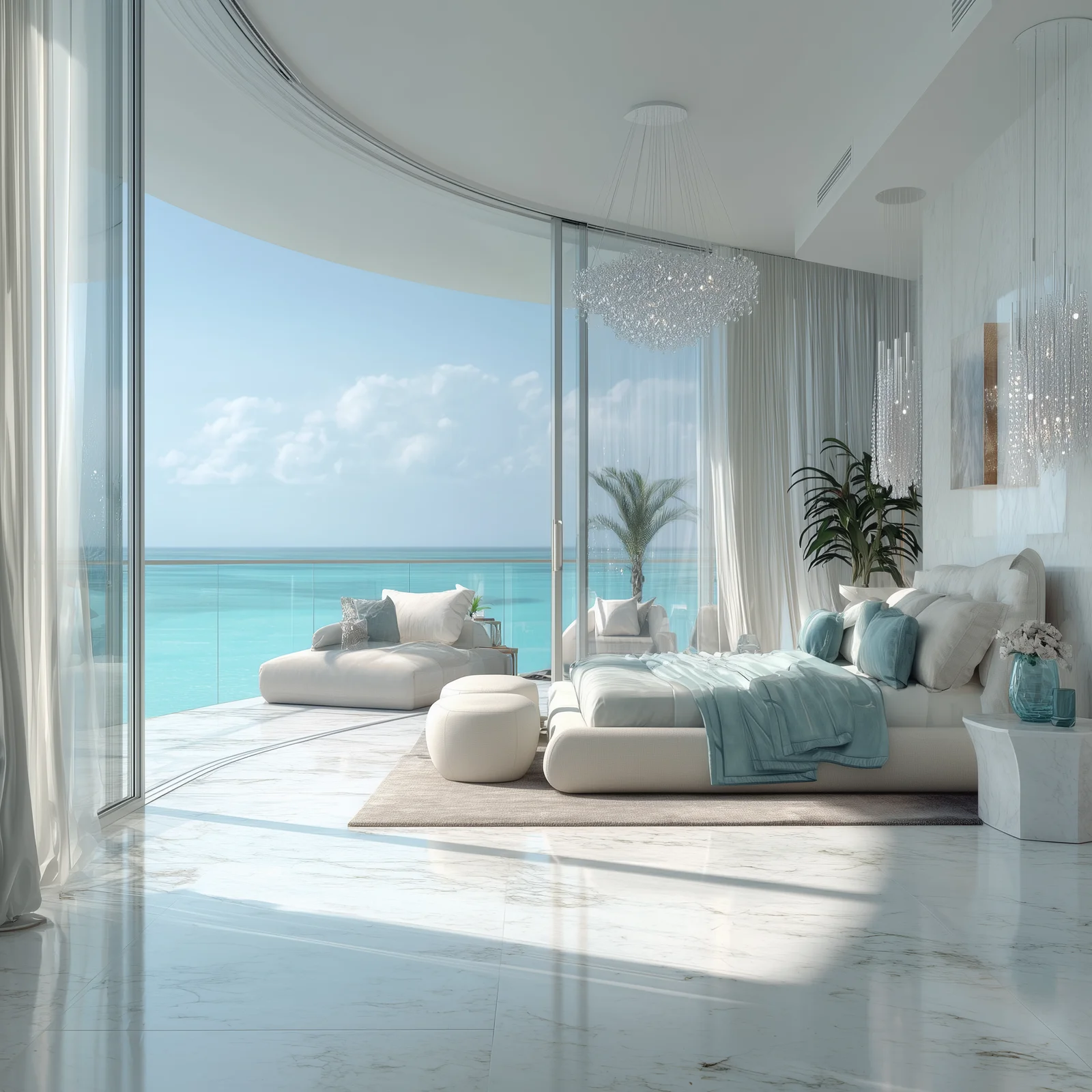 Vistal Victoria Swarovski ocean duplex living room with sea view, Al Mouj Muscat