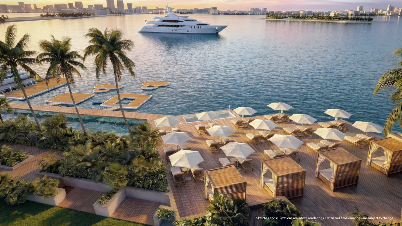 Continuum 12000 - East-facing waterfront sun deck with loungers