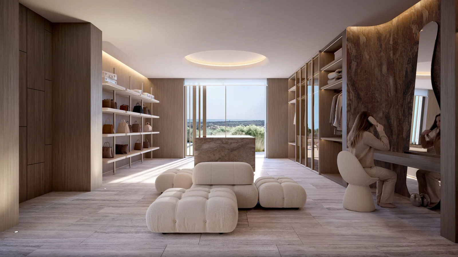 Villa Nature walk-in dressing room with custom joinery, Marbella