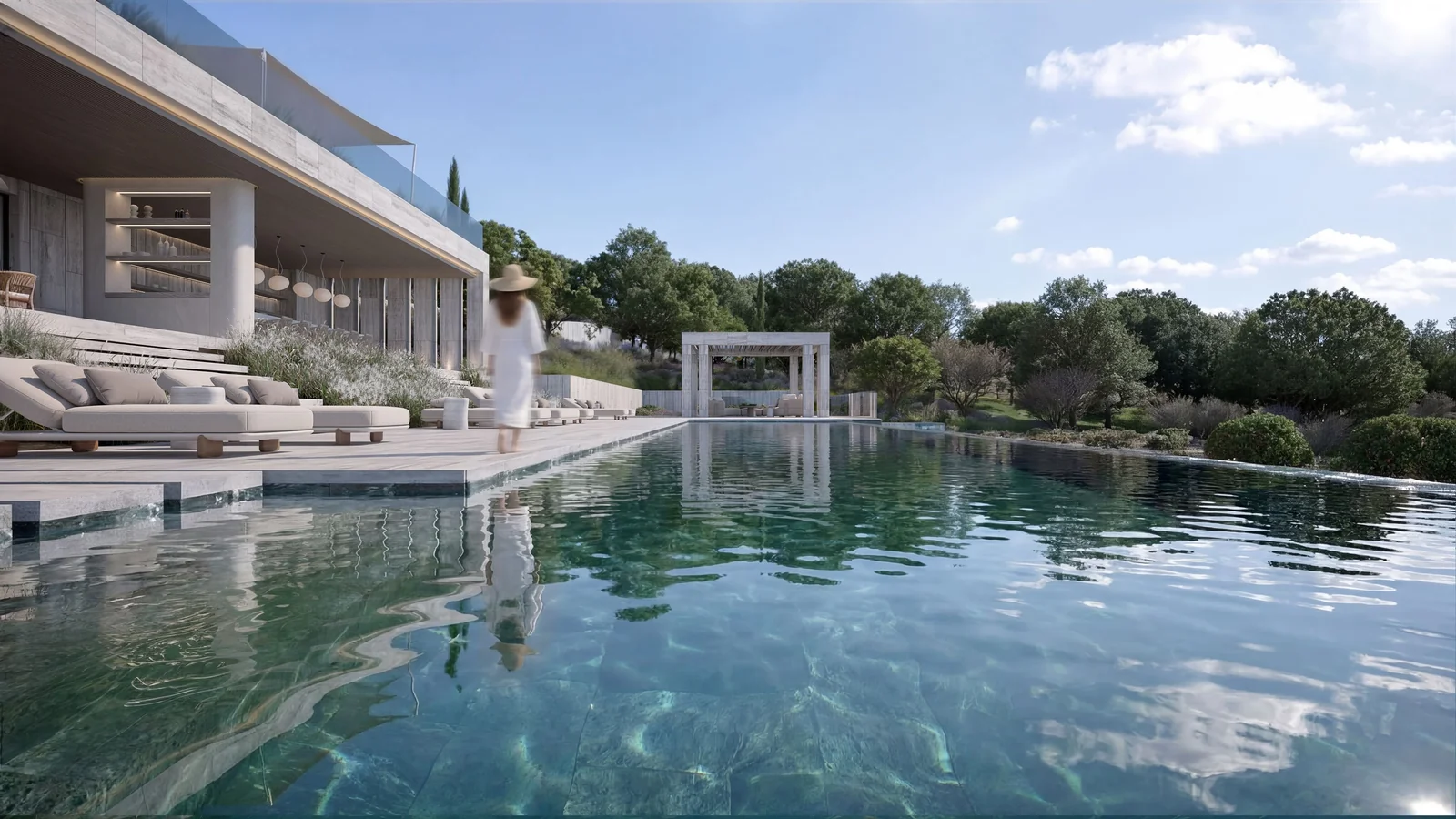 Villa Nature infinity pool overlooking open countryside, Marbella