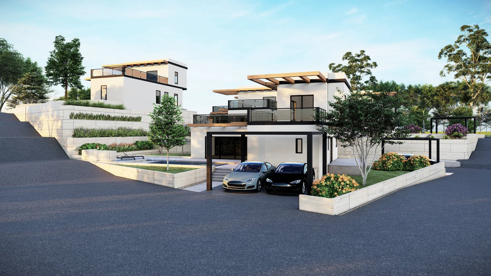 Levante Villas exterior with private pool and modern facade, Skroponeria Evia Greece