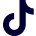 TikTok logo in black and blue gradient.