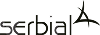 Logo featuring the word 'serbial' with an abstract airplane icon integrated into the design.