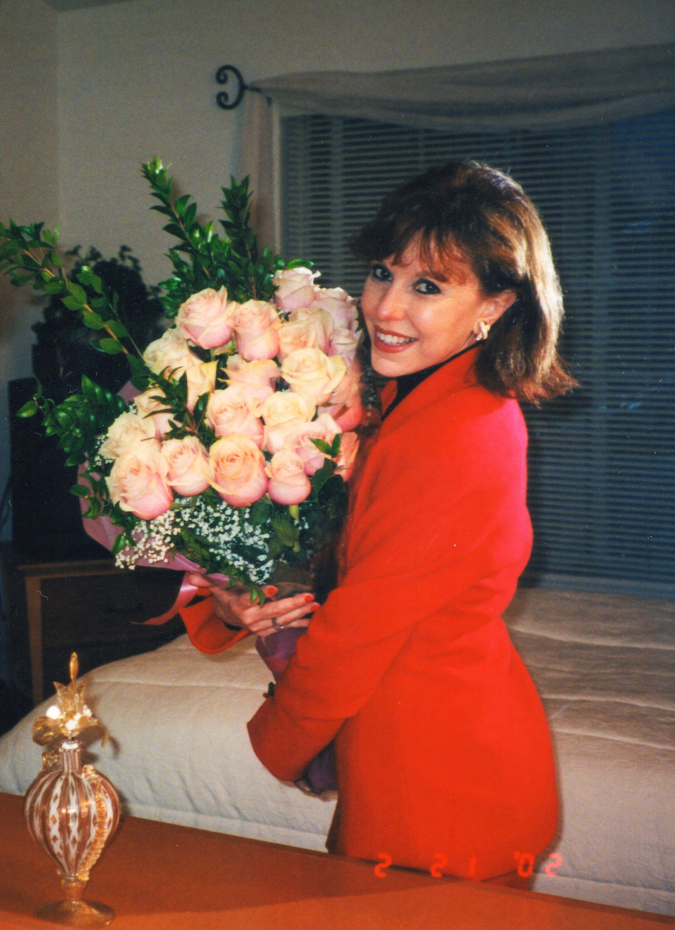 Ana Maria Weidner with flowers