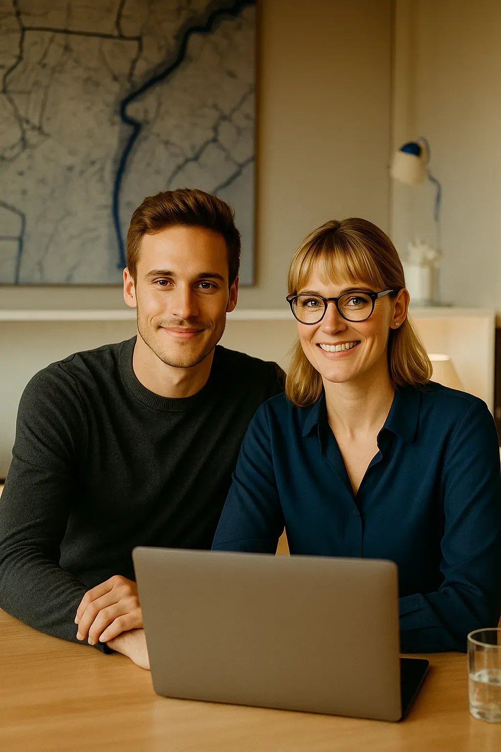 Wooden crate filled with vinyl records, including one with a red heart and the words 'GOOD NEWS' on the cover.