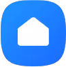Blue square app icon with a white house shape in the center.