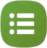 Green square icon with rounded corners featuring a white bulleted list symbol.