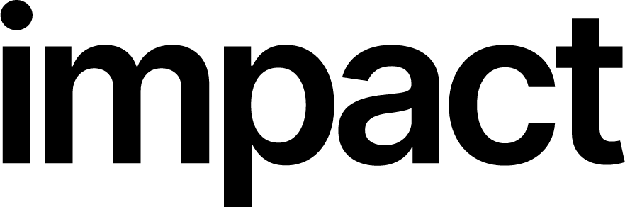 The word impact in bold black lowercase letters on a white background.