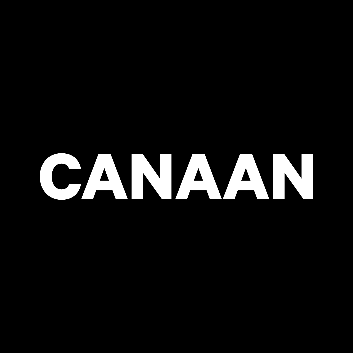 White bold uppercase text reading 'CANAAN' on a black background.