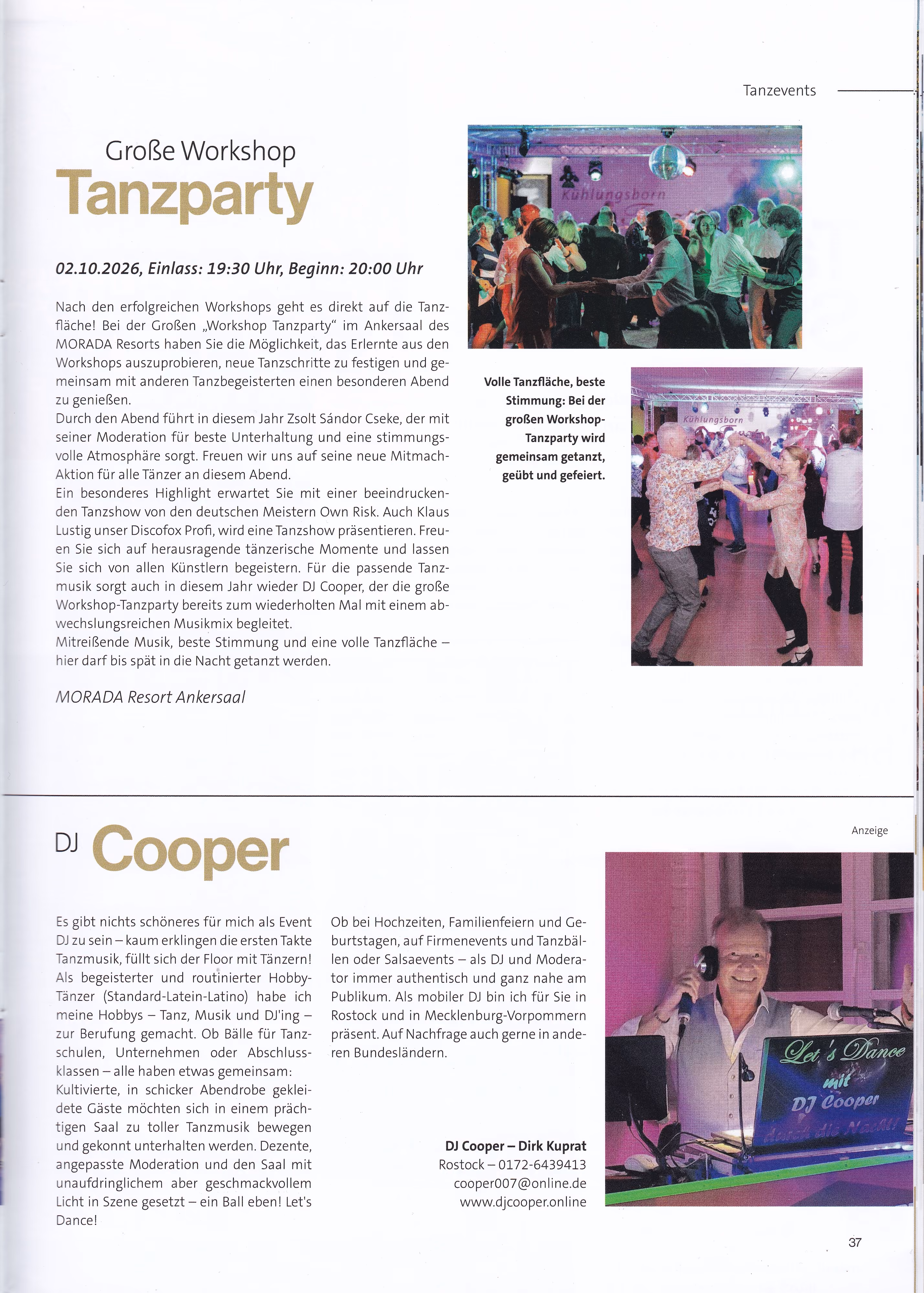 Magazin Kühlungsborn tanzt 2026 DJ Cooper