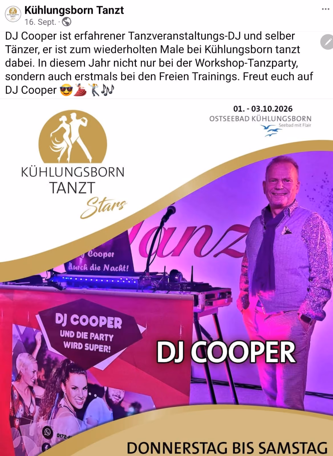 offizieller Flyer / Facebook Kühlungsborn tanzt 2026