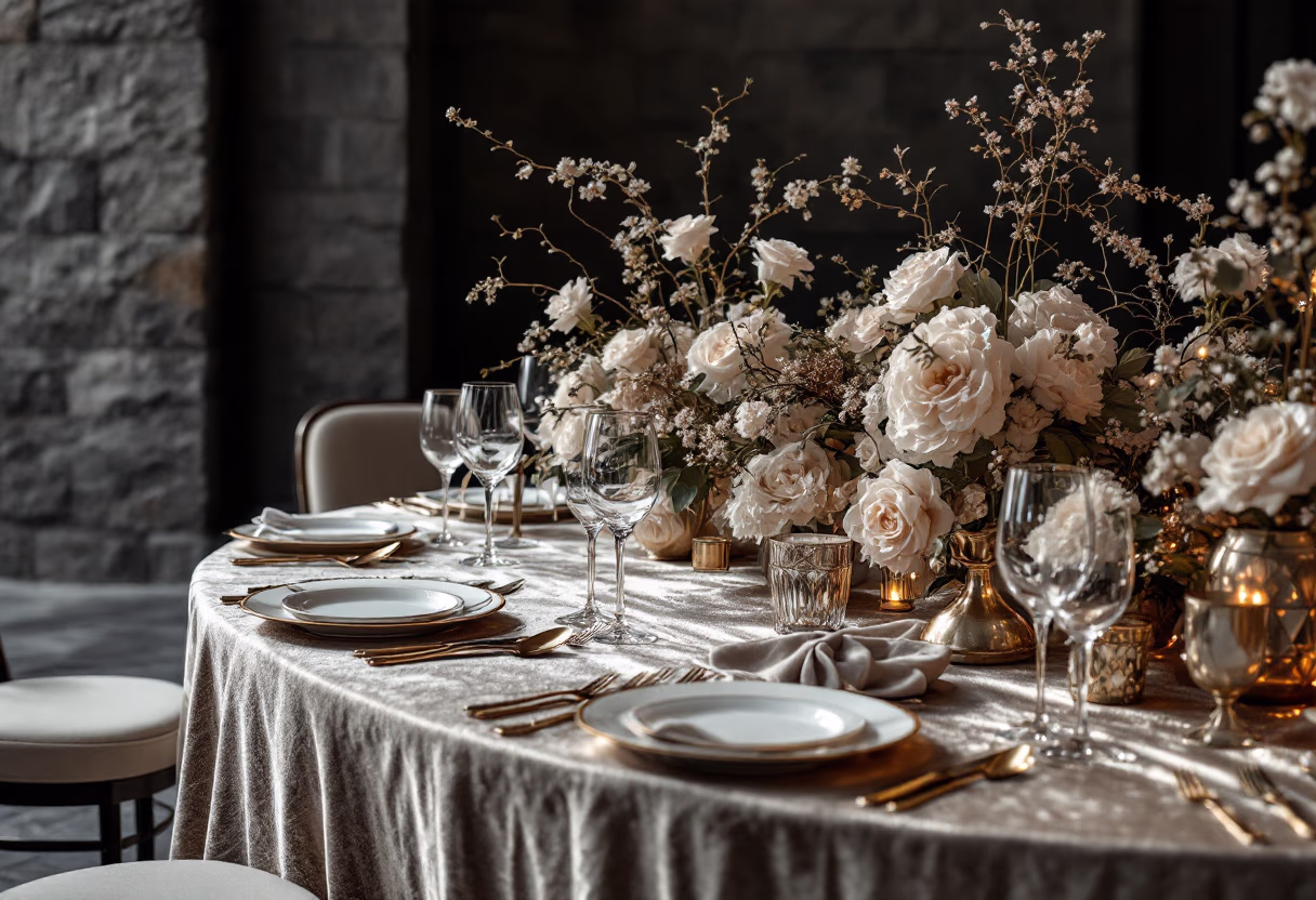 image of a gala dinner setup for an event planning service