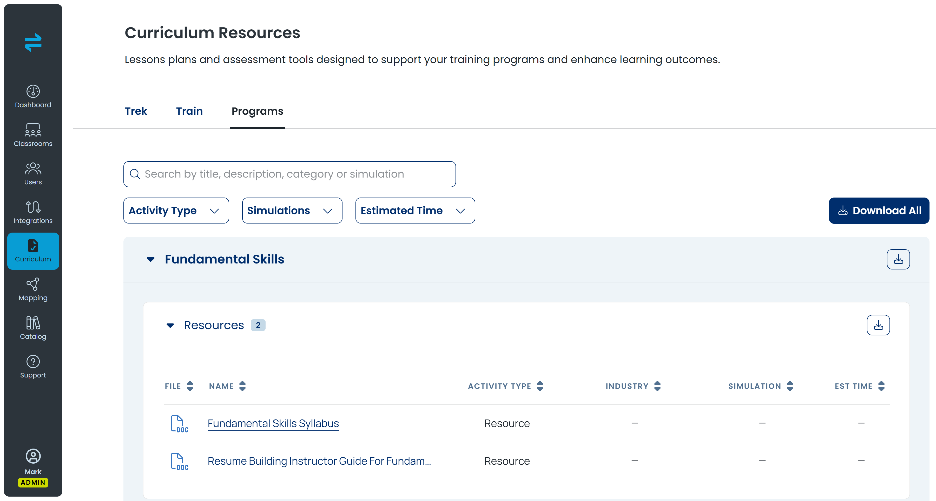 Fundamental Skills resources in Curriculum Resources