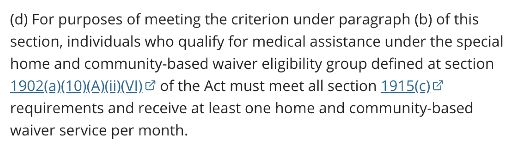 Screenshot of Policy Connector links to statutes from reg text.