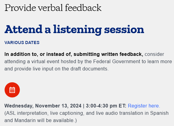 A screenshot from the updated feedback site.