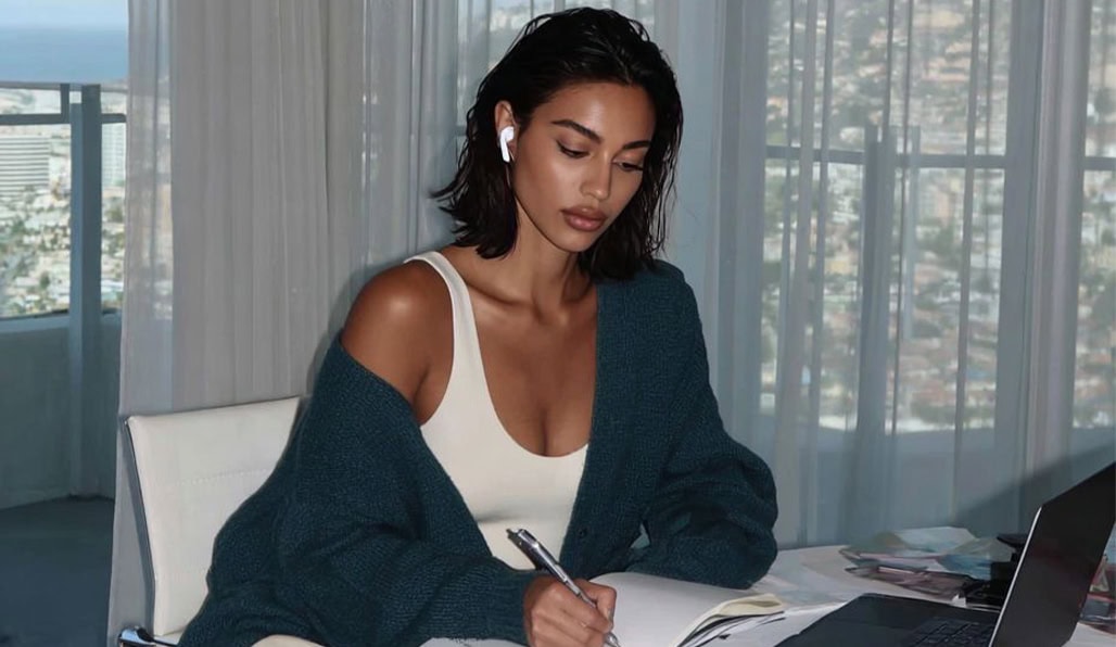 A girl  looking at her phone